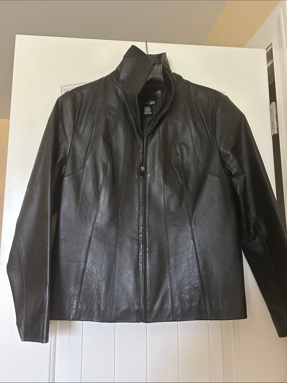 East 5th Black Genuine Leather Zip Jacket